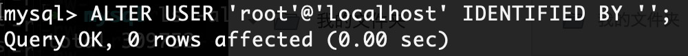 LTER USER 'root'@'localhost' IDENTIFIED BY 'rootpasswd';